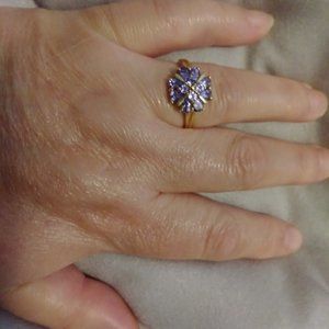 14k Yellow Gold Real Tanzanite Ring